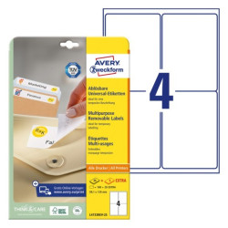 Avery L4733Rev-25 Aftagelige etiketter 4 pr. ark 99