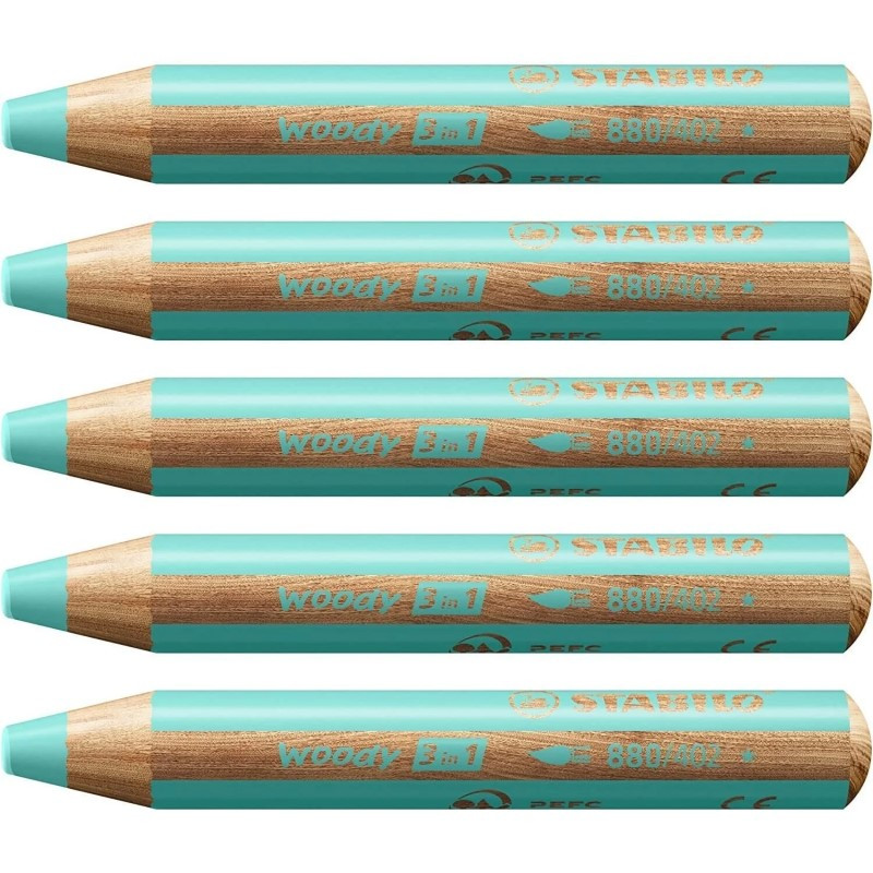 Stabilo woody 880-630 Brun tyk farveblyant 5stk Stabilo woody 880-630 Brun tyk farveblyant 5stk