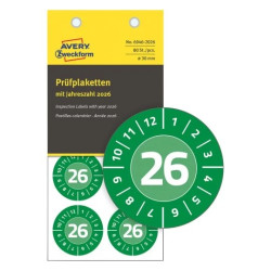 Avery 6946-2026 Inspektionsetiketter 2026 med NoPeel™ Ø30mm 10ark