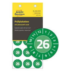 Avery 6945-2026 Inspektionsetiketter 2026 med NoPeel™ Ø20mm 8ark