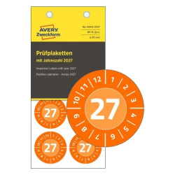 Avery 6944-2027 Inspektionsetiketter 2027 i vinyl Ø30mm 10ark