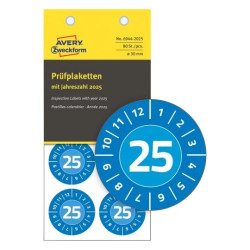 Avery 6944-2025 Inspektionsetiketter 2025 i vinyl Ø30mm 10ark