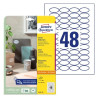 Avery 6241-10 Ovale produktetiketter 40x20mm 10ark