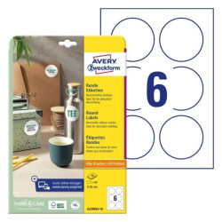 Avery 6229REV-10 Aftagelige runde produktetiketter Ø80mm 10ark