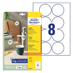 Avery 6228-10 Runde produktetiketter Ø69mm