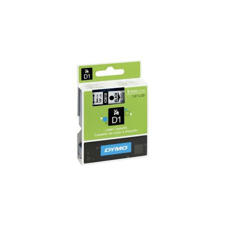 DYMO 43610 D1 Tape 6mm x 7m sort på klar-transparent