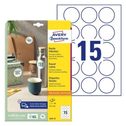 Avery 6225-10 Runde produktetiketter Ø51mm