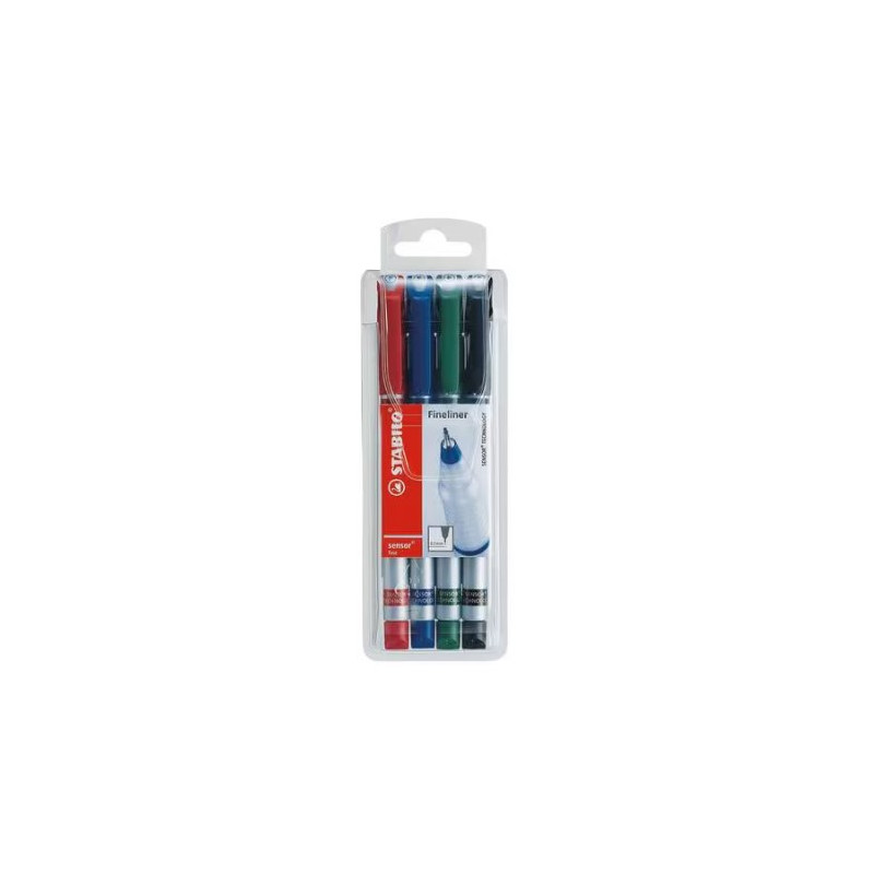 Stabilo sensor 189-4 etui med 4 farver 0,3mm Fineliner Stabilo sensor 189-4 etui med 4 farver 0,3mm Fineliner