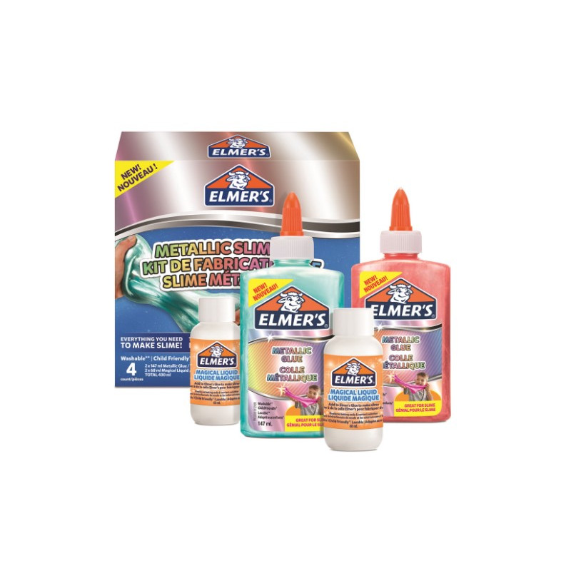 Slime Metallic starter kit med 4 dele Slime Metallic starter kit med 4 dele