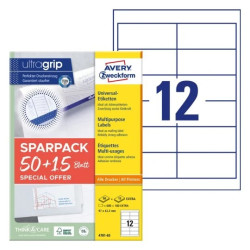 Avery 4781-65 Universaletiketter med ultragrip 97x42,3mm