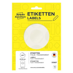 Avery 51067 Forseglingsetiketter transparent Ø38mm