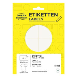 Avery 51065 Selvklæbende navneskilte 80x54mm