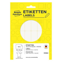 Avery 51064 Selvklæbende navneskilte 76x19mm