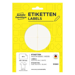 Avery 51063 Selvklæbende navneskilte acetatsilke 80x54mm