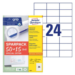 Avery 6605 Universaletiketter med ultragrip 70x37mm