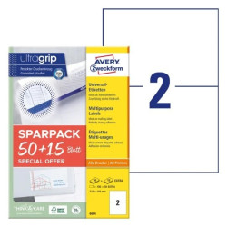 Avery 6604 Universaletiketter med ultragrip 210x148mm