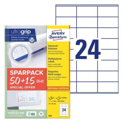 Avery 6602 Universaletiketter med ultragrip 70x36mm