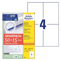 Avery 6601 Universaletiketter med ultragrip 105x148mm