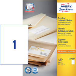 Avery LR3478 Shipping etiketter for store parcels and pallets 1 pr. ark 210 x 297 100 ark