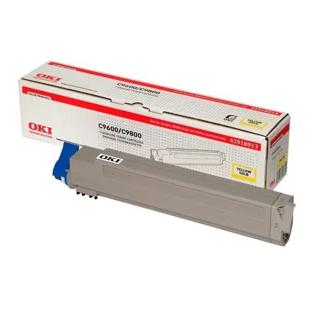 Tonerpatron 42918913 gul C9600-C9800, original OKI (15000s)