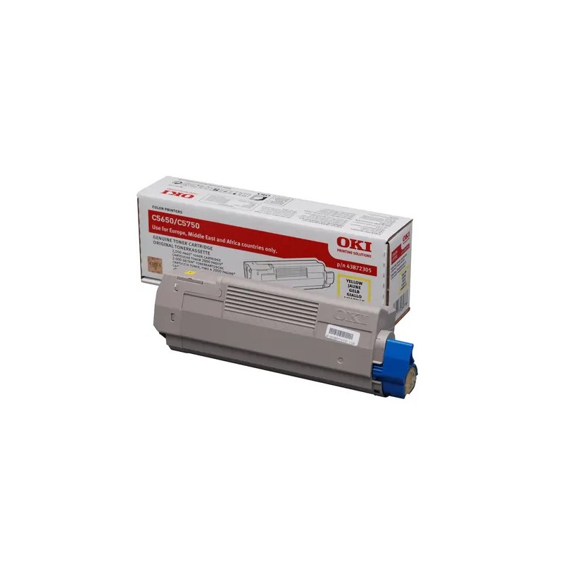 Tonerpatron OKI 43872305 gul C5650-C5750 original (2000 sider)
