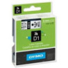 DYMO 43613 D1 Tape 6mm x 7m sort på hvid