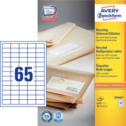 Avery LR3666 Adresse etiketter små kuverter 65 pr. ark 38 x 21