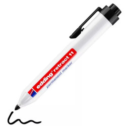 Edding 11 sort retract permanent marker, rund spids 1,5-3mm