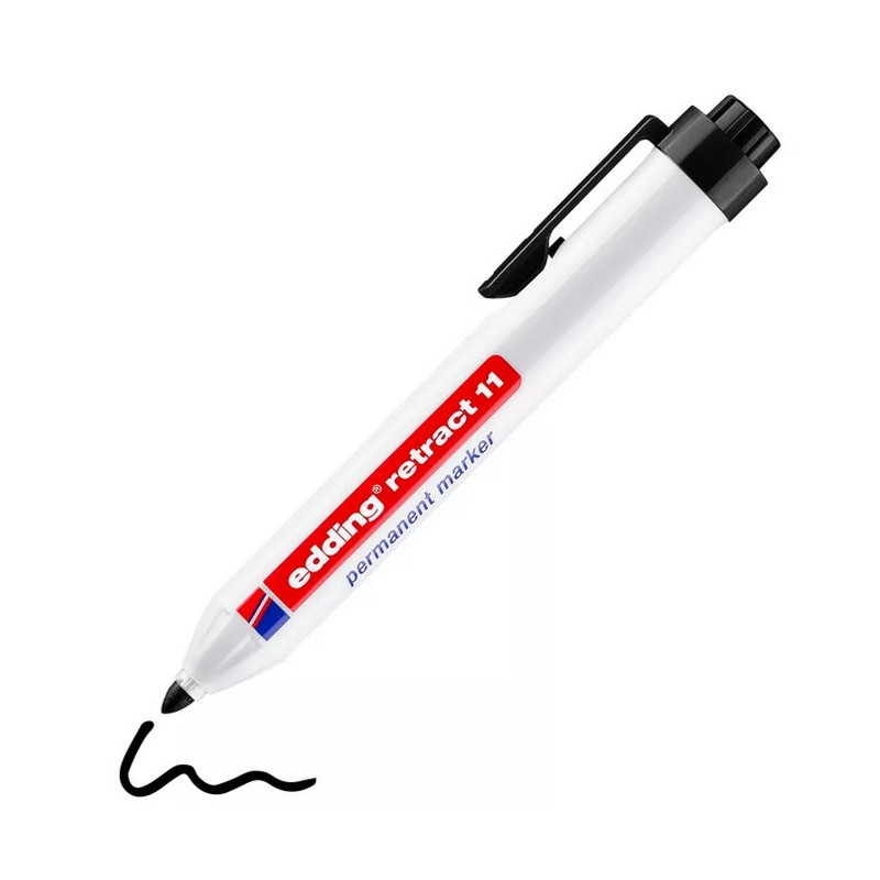 Edding 11 sort retract permanent marker, rund spids 1,5-3mm (10stk.)