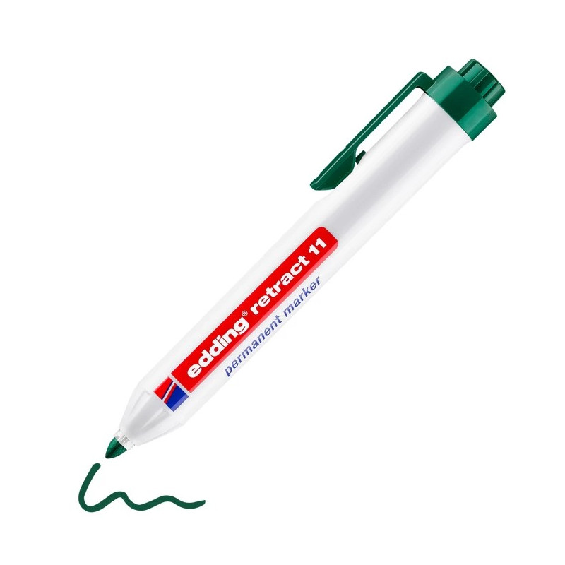 Edding 11-4 grøn retract permanent marker, rund spids 1,5-3mm (10stk.)