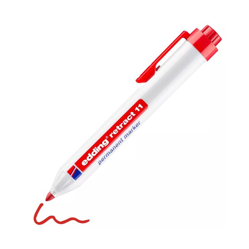 Edding 11-2 rød retract permanent marker, rund spids 1,5-3mm (10stk.)
