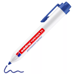 Edding 11-3 blå retract permanent marker, rund spids 1,5-3mm