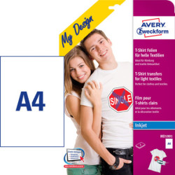 Avery MD1001 T-Shirt Transfer til Lyse textiler 5sh 1 pr. ark A4 5 ark