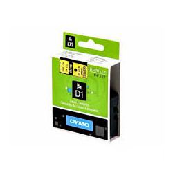 DYMO 43618 D1 Tape 6mm x 7m sort på gul