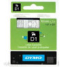 DYMO 45020 D1 Tape 12mm x 7m hvid på klar-transparent