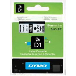 DYMO 45803 D1 Tape 19mm x 7m sort på hvid