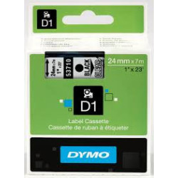 DYMO 53710 D1 Tape 24mm x 7m sort på klar