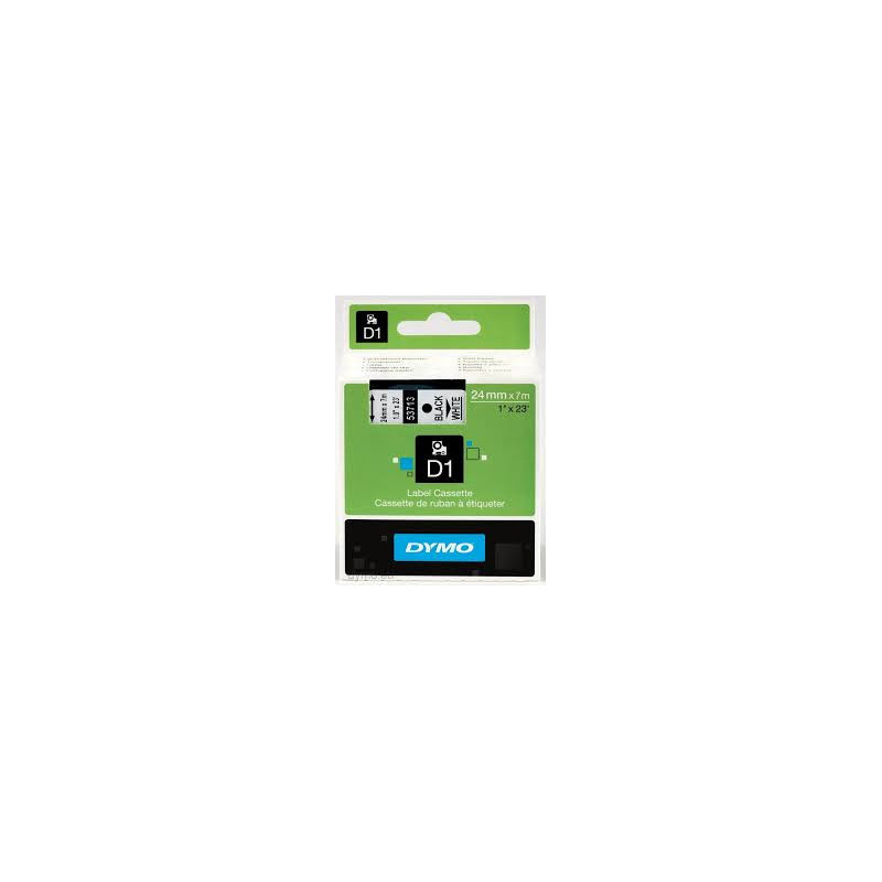 DYMO 53713 D1 Tape 24mm x 7m sort på hvid