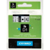 DYMO 53713 D1 Tape 24mm x 7m sort på hvid