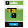 DYMO 53718 D1 Tape 24mm x 7m sort på gul