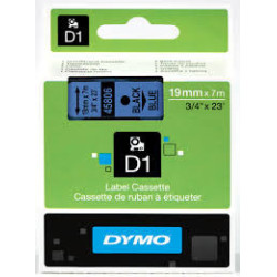 DYMO 45806 D1 Tape 19mm x 7m sort på blå