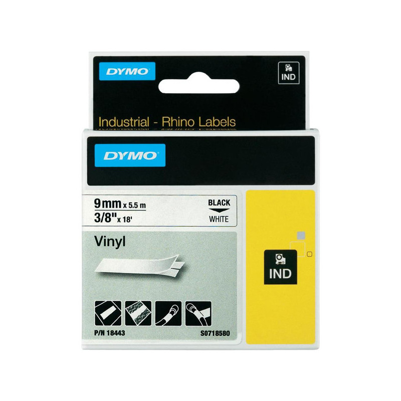 DYMO RhinoPRO 18443 Vinyl tape 9mm x 5 DYMO RhinoPRO 18443 Vinyl tape 9mm x 5