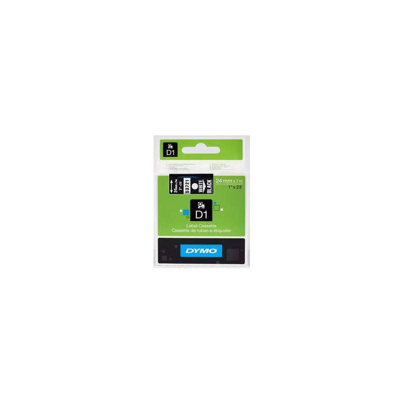 DYMO 53721 D1 Tape 24mm x 7m hvid på sort