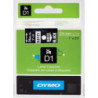 DYMO 53721 D1 Tape 24mm x 7m hvid på sort