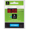 DYMO 53717 D1 Tape 24mm x 7m sort på rød