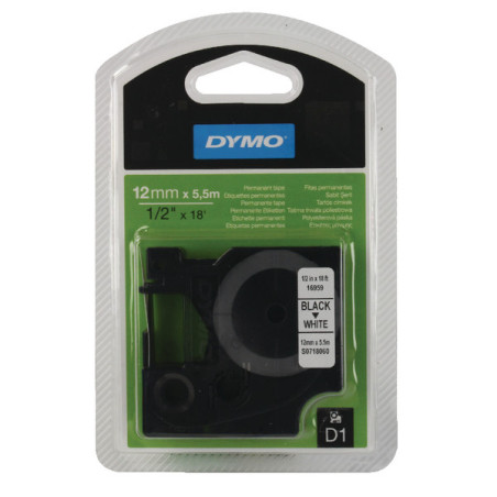 DYMO 16959 D1 Tape Permanent 12mm x 5