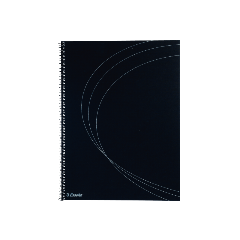 Notesblok Memo A4 spiral lin. sort indb.