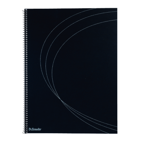 Notesblok Memo A4 spiral lin. sort indb.