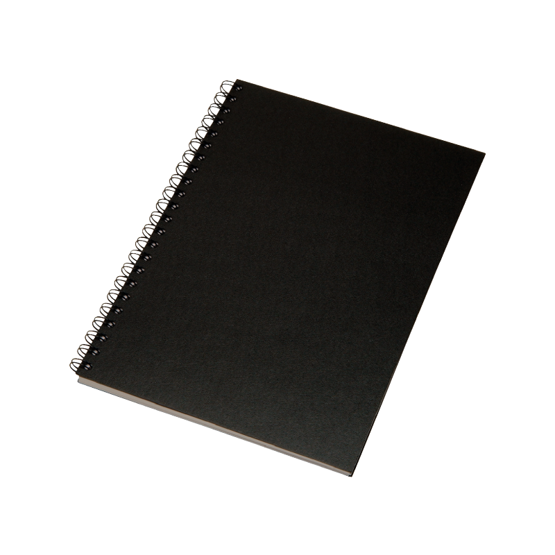 Notesblok Memo Art A4 wire-o lin. sort