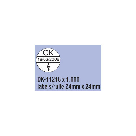Brother DK-11218-DK11218 runde etiketter ø24mm 1000stk.